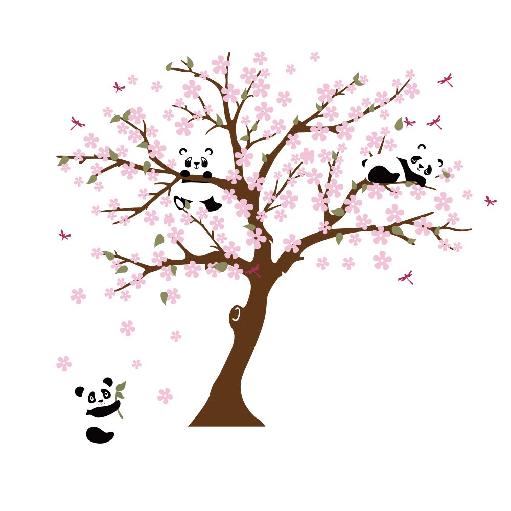Runtoo Panda wall decal installation image shows easy application on smooth walls.