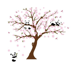 Runtoo Panda wall decal installation image shows easy application on smooth walls.