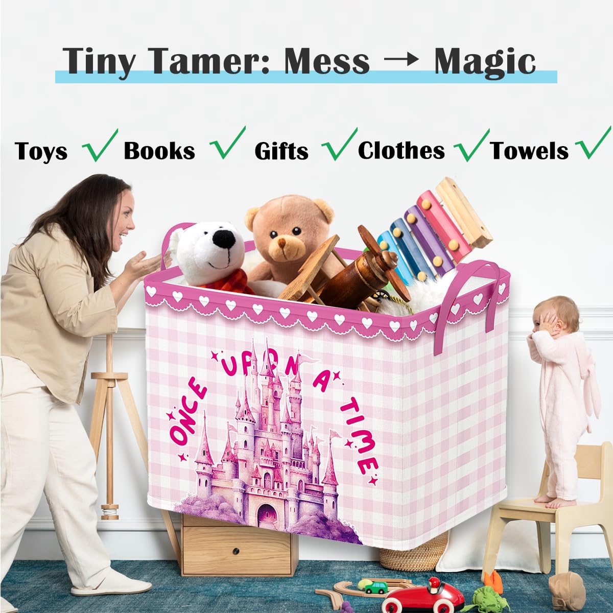Runtoo Princess Castle baby basket stands upright with reinforced design