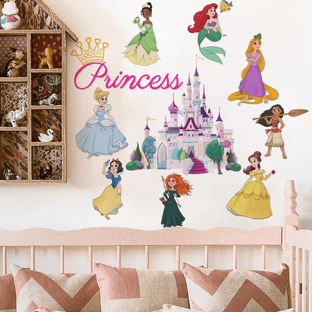 Runtoo princess wall decals vinyl material is non-toxic and easy to reposition