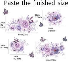 Runtoo removable wall decal peony butterflies can be moved to nursery or kids rooms without damage