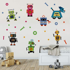 Runtoo Robots wall decal classroom hero delights students with engaging robot visuals for lessons