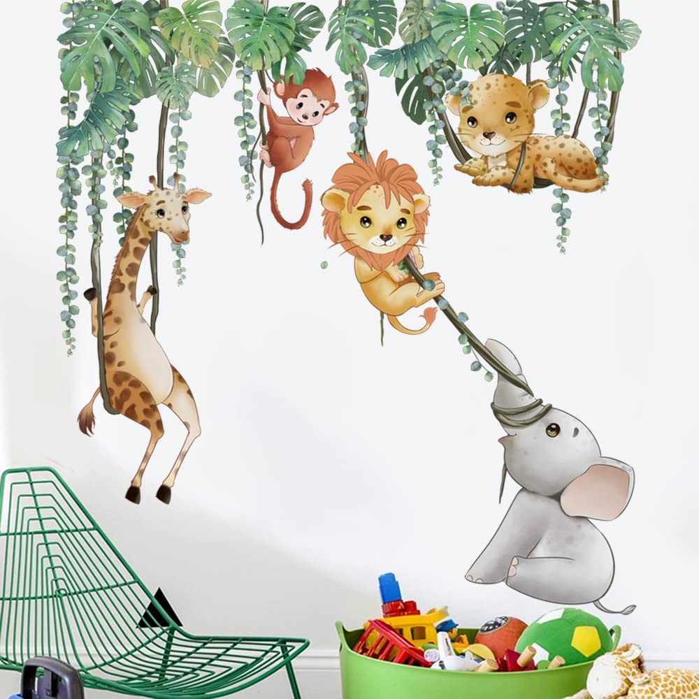 Runtoo Safari wall decal lion brightens the child's play space