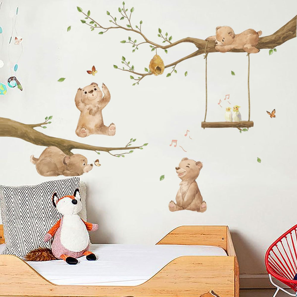 Runtoo woodland animal wall decals inspire cozy nursery moments with butterflies and birds.
