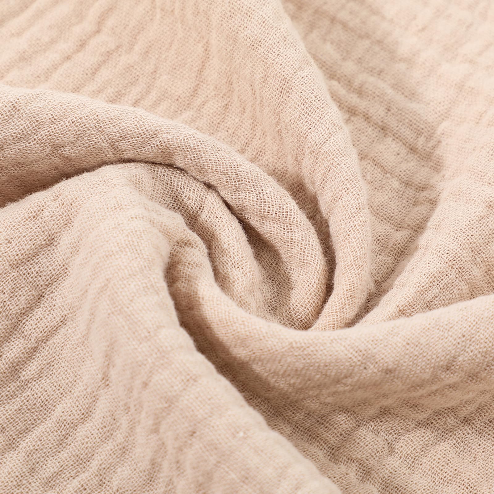 Runzhuoyang muslin blanket on baby bed promotes comfy sleep without overheating