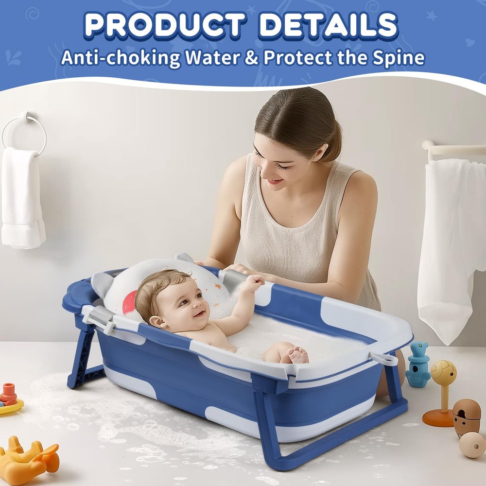 RURING Baby Bathtub easy-drain plug simplifies water release