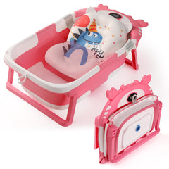 RURING baby bathtub foldable design saves space for small bathrooms and travel.