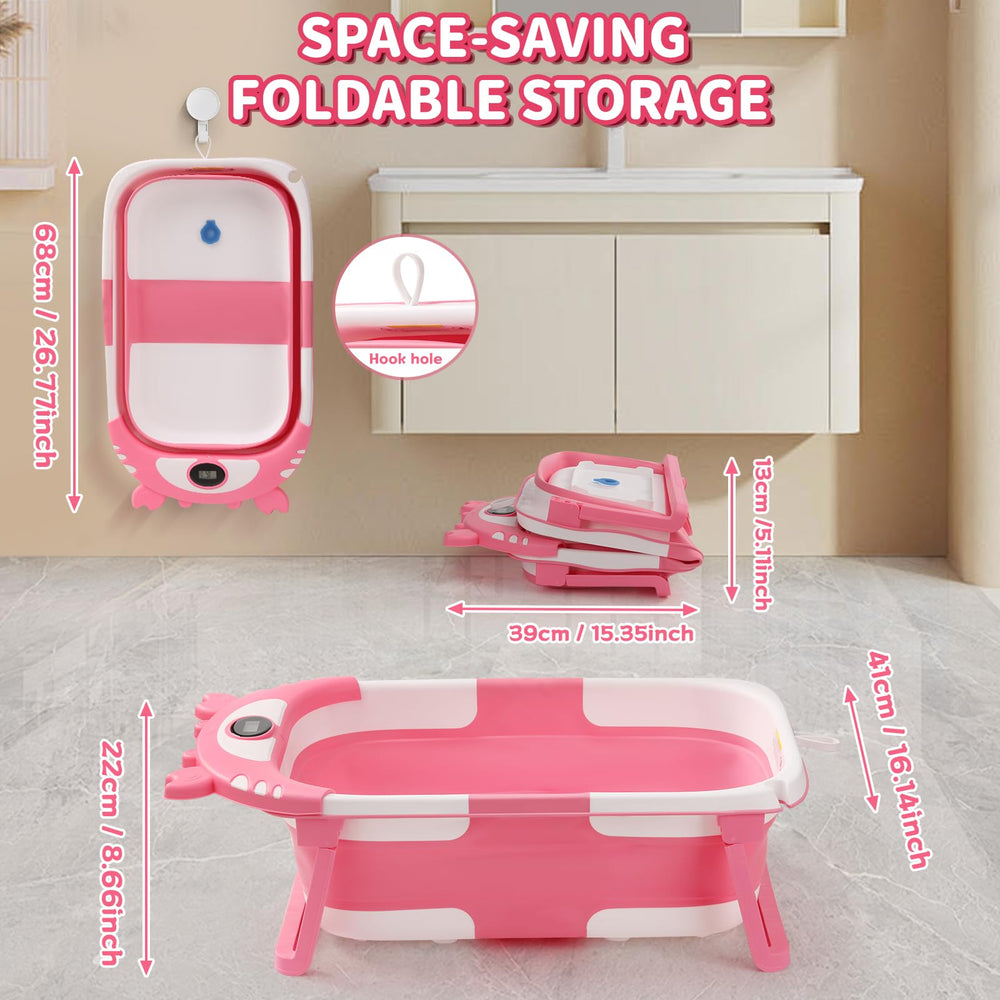 RURING baby bathtub features four-corner support for stable, safe use.