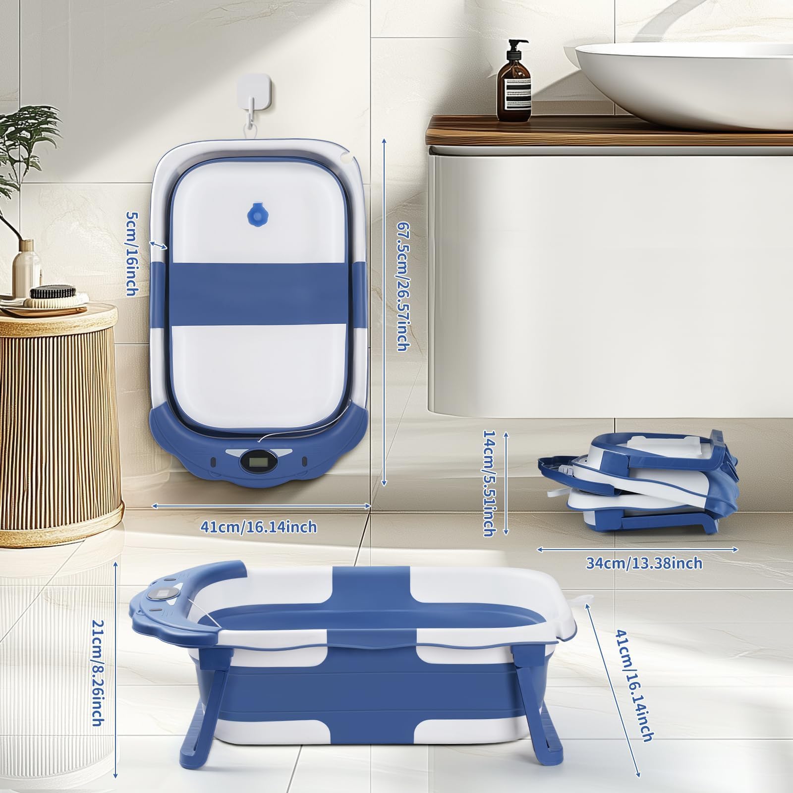 RURING Baby Bathtub pp-tpe materials ensure skin-friendly safety