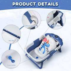 RURING Baby Bathtub temperature-monitor shows comfy bath use