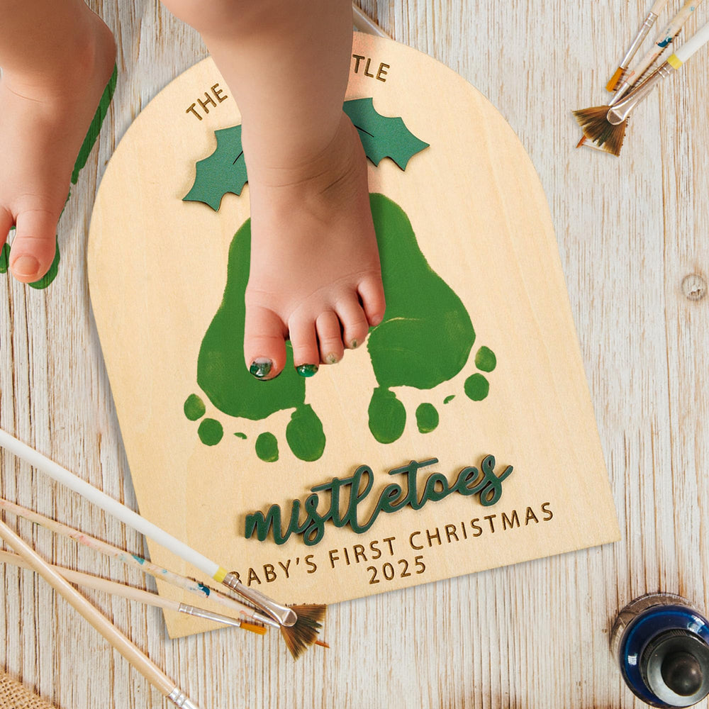 RUSATEN Baby Footprint Kit instruction-card simplifies stamping memories.