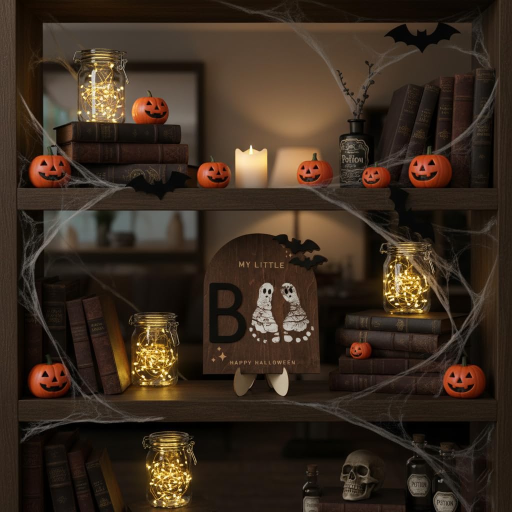 RUSATEN My Little Boo sign marks a cozy first Halloween memory