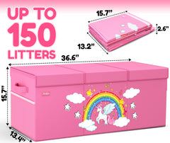 RUTIFUN XL Unicorn Toy Box 83L capacity stores large toy collections neatly