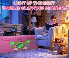 RUTIFUN XL Unicorn Toy Box label tag supports quick organization for kids