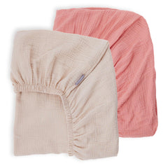 Rutiwa breathable crib sheets pack—soft muslin for cozy baby sleep.