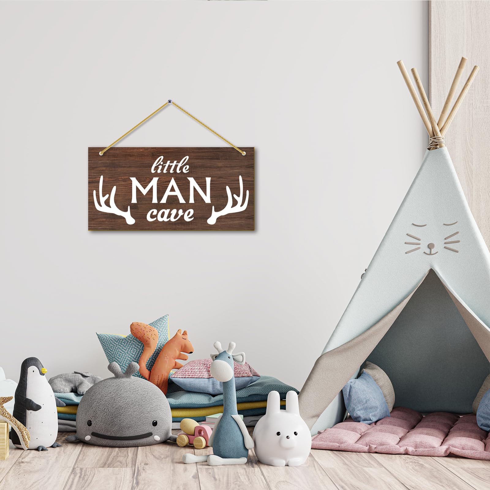 Rutiyoka door sign on natural jute rope simplifies quick, flexible hanging in any space.