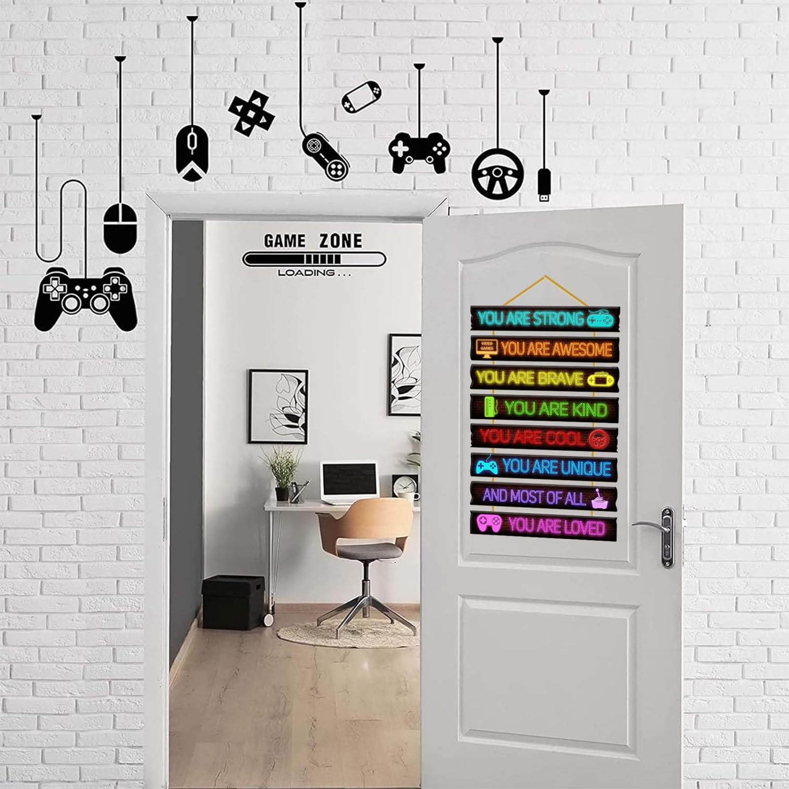 Rutiyoka game room decor in situ in playroom or classroom for versatile wall art