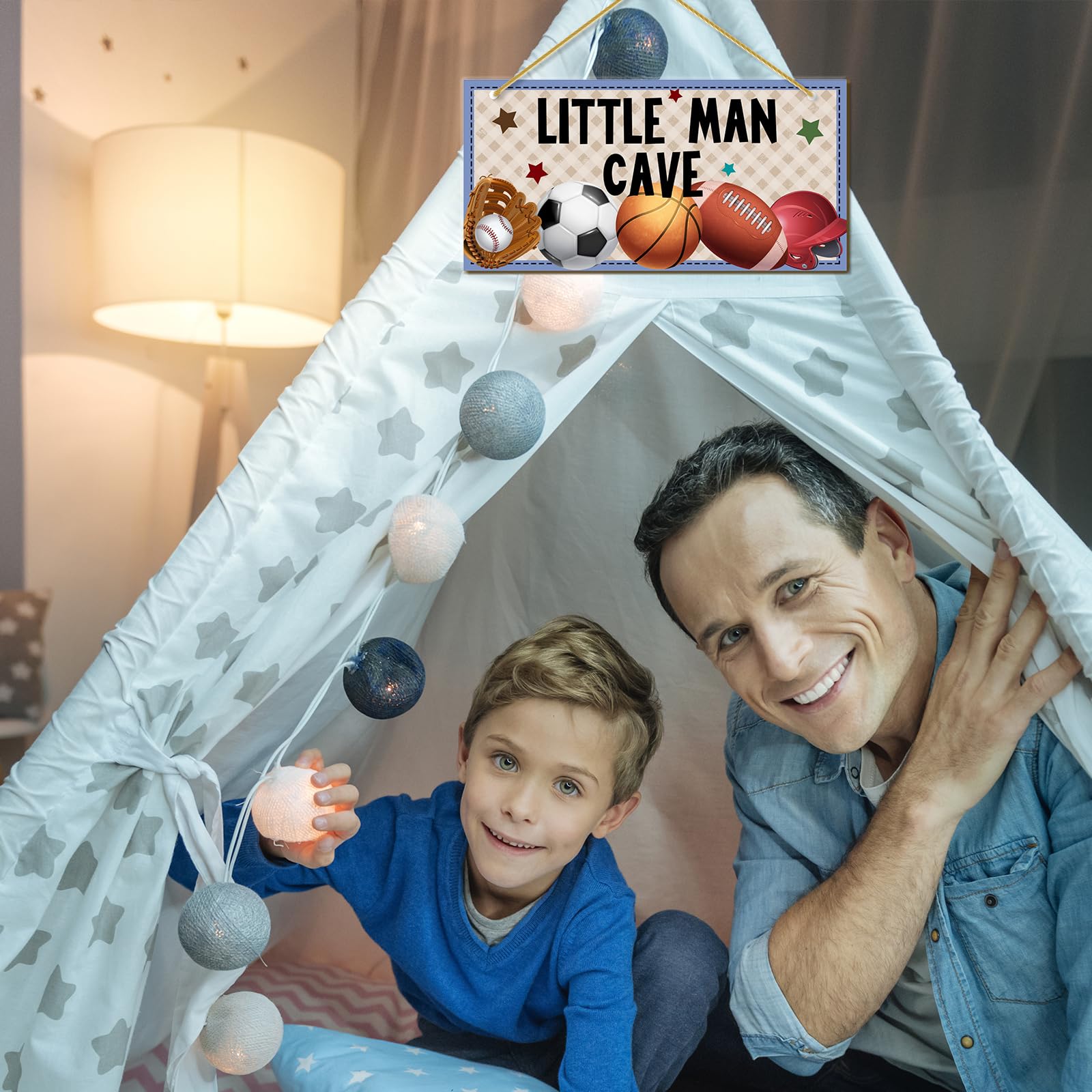 Rutiyoka Little Man Cave rounded edges; child-safe wall art for compact spaces.