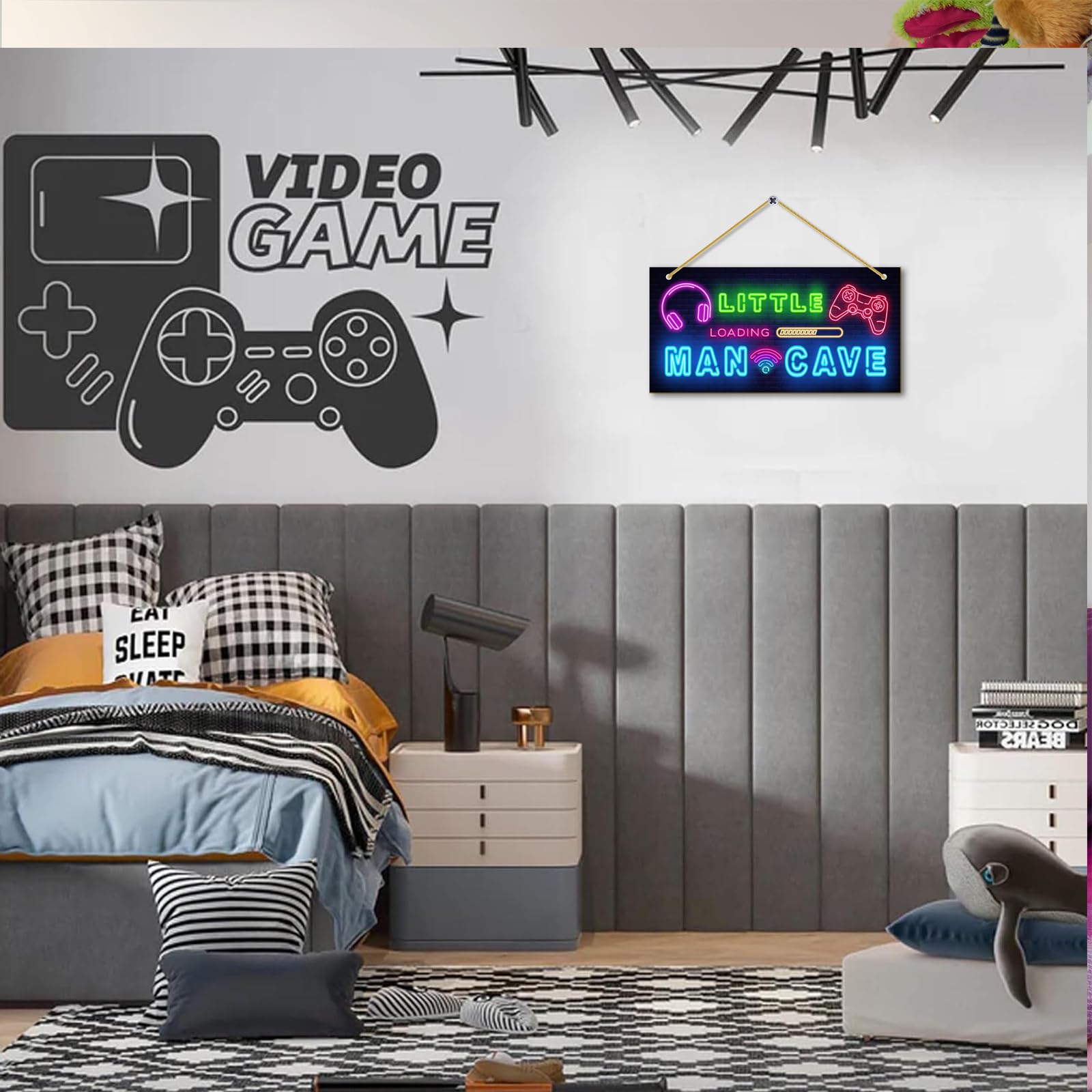 Rutiyoka Little Man Cave door sign rounded edges promote safer kids decor