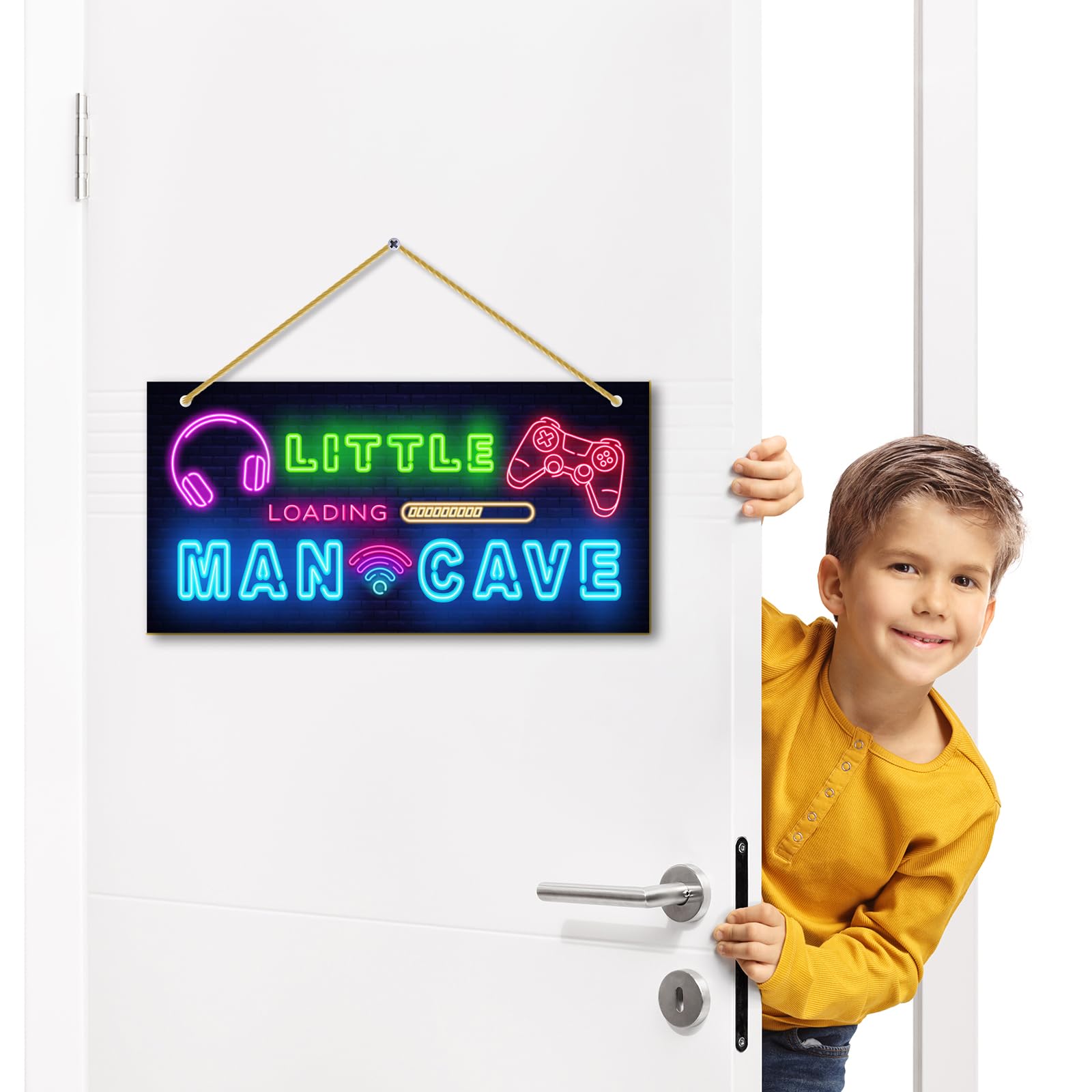 Rutiyoka Little Man Cave door sign UV print quality ensures fade resistant color