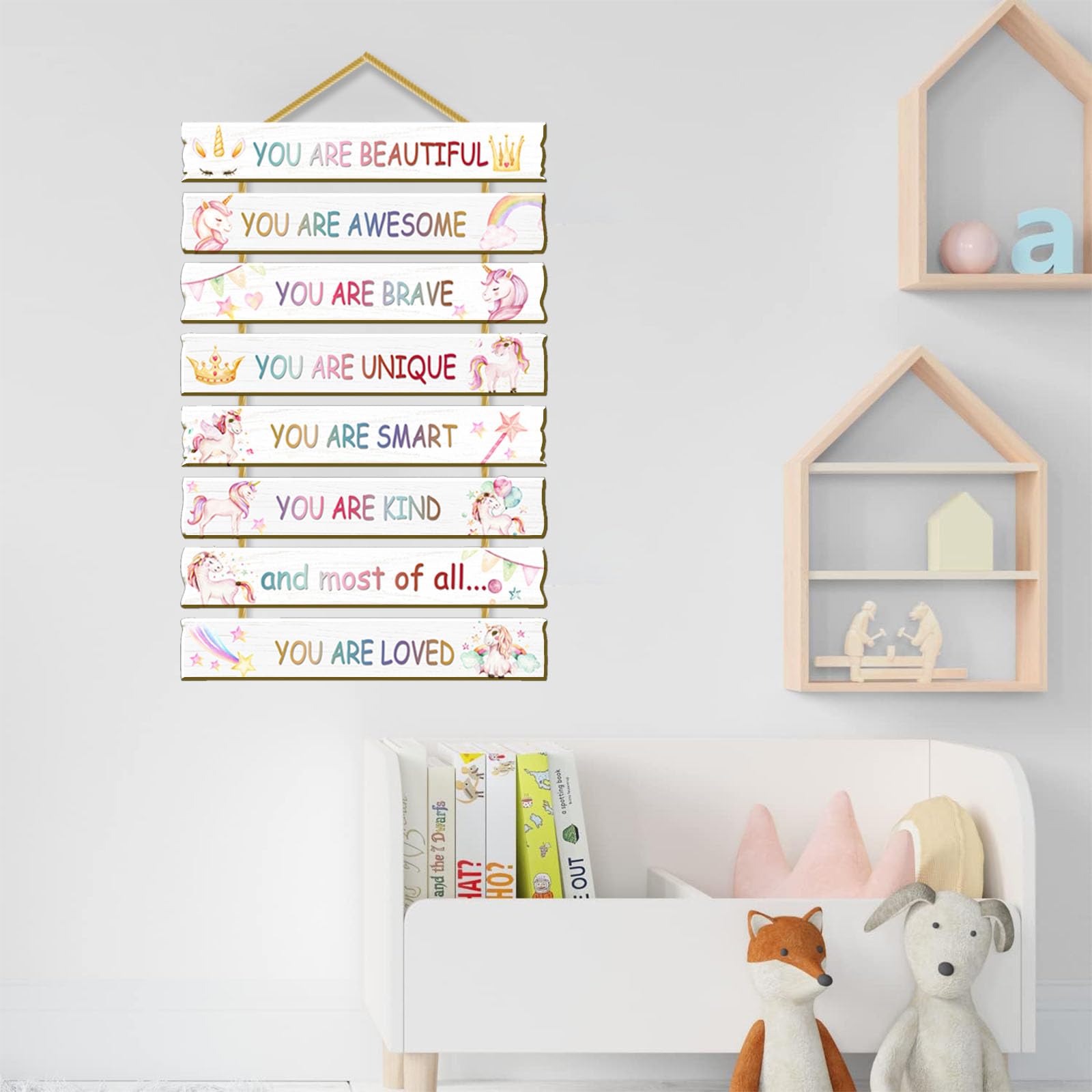 Rutiyoka Unicorn Wall Art bright colors energize playroom spaces