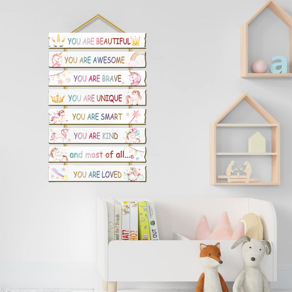 Rutiyoka Unicorn Wall Art bright colors energize playroom spaces