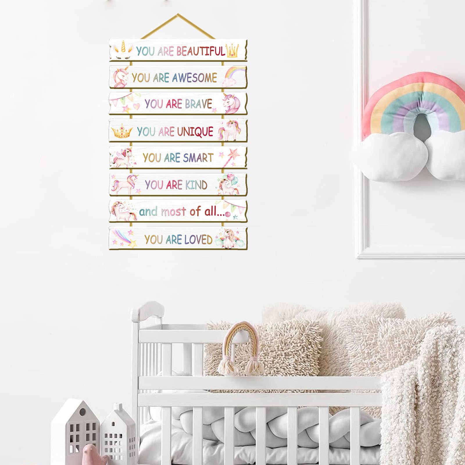 Rutiyoka Unicorn Wall Art MDF smooth surface safe display for kids