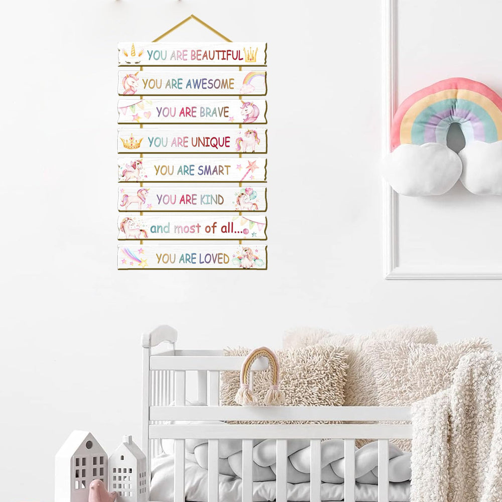 Rutiyoka Unicorn Wall Art MDF smooth surface safe display for kids