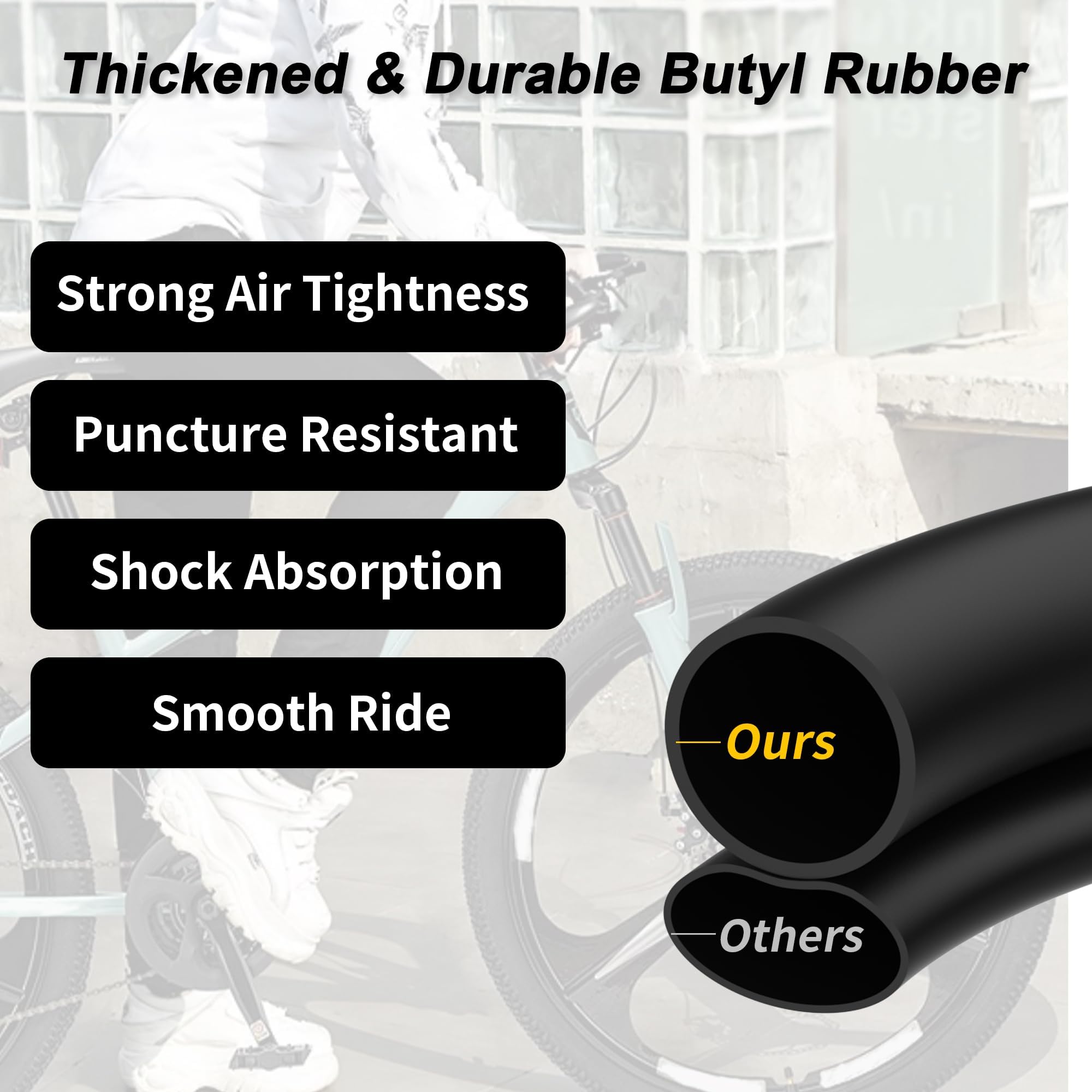 RUTU tire tube set includes valve core wrench for easy maintenance on the go.