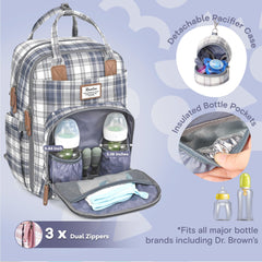 RUVALINO diaper bag backpack with changing pad included for convenient baby care