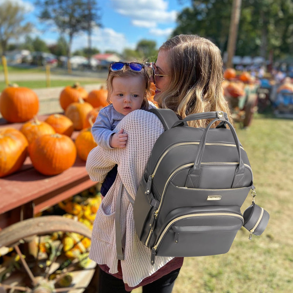 RUVALINO diaper bag backpack 17 pockets offer rapid-access organization