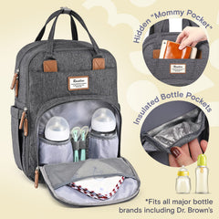 RUVALINO Diaper Bag Backpack changing pad for quick diaper changes away from home