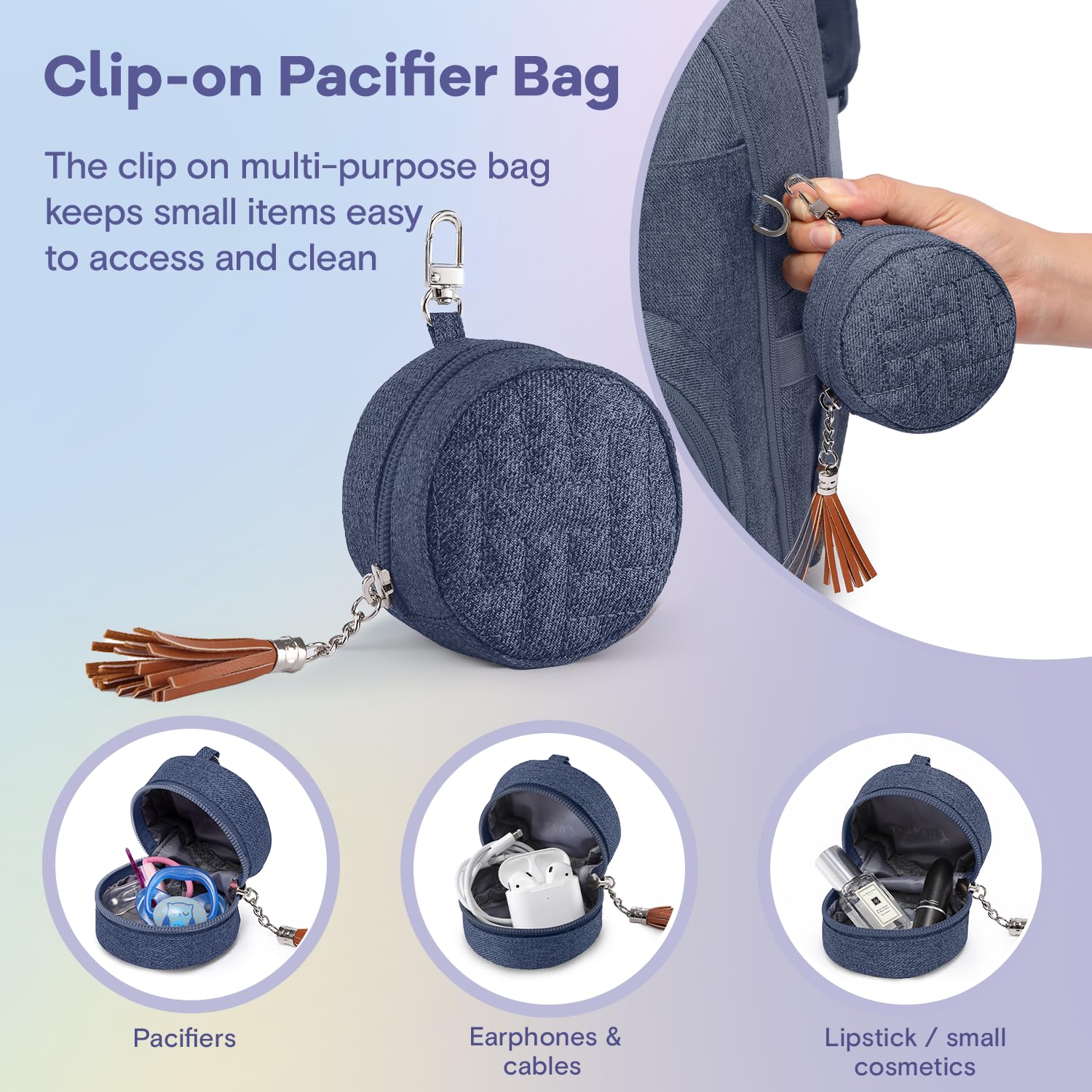 RUVALINO diaper bag backpack convertible design works as backpack, tote, or organizer.