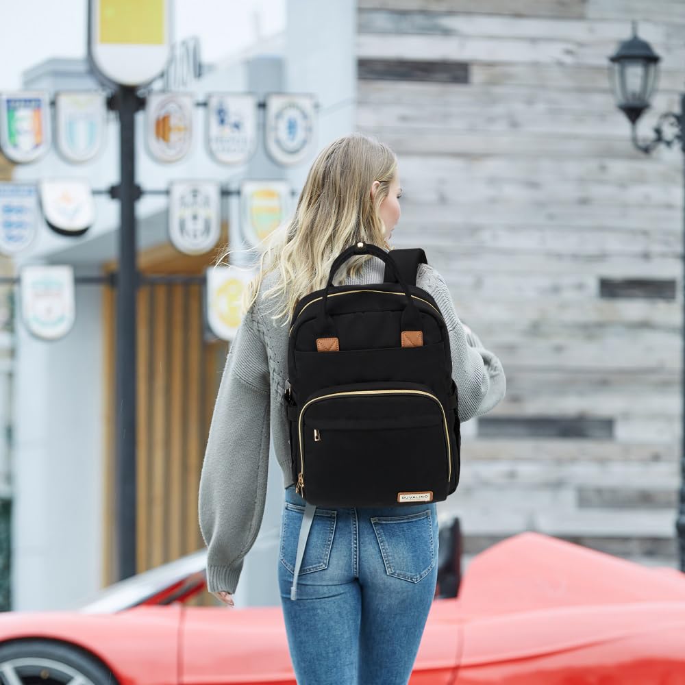 RUVALINO diaper bag backpack ergonomic-strap supports comfortable all-day wear.