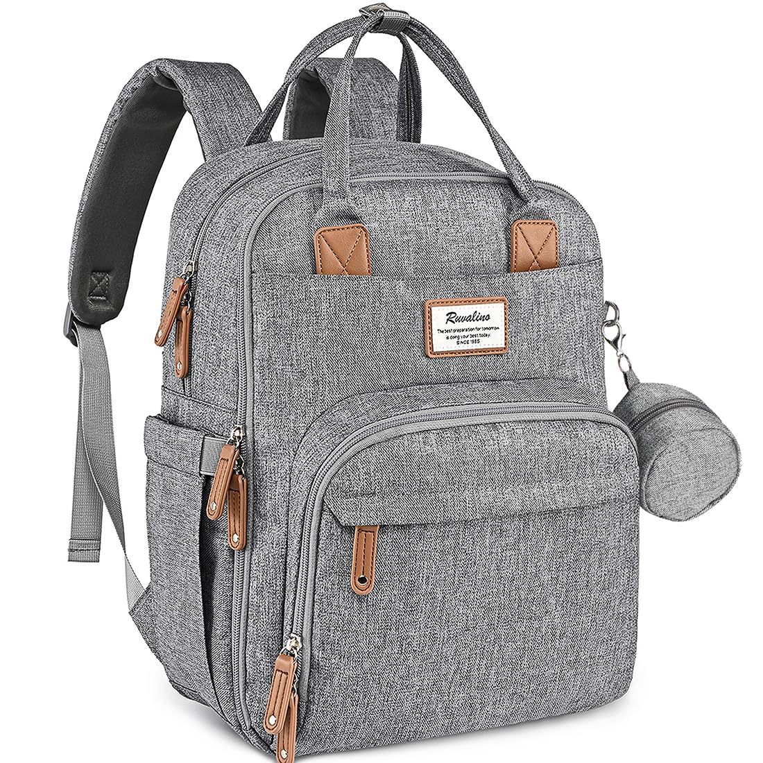 RUVALINO diaper bag backpack expandable 40L for travel-day essentials.