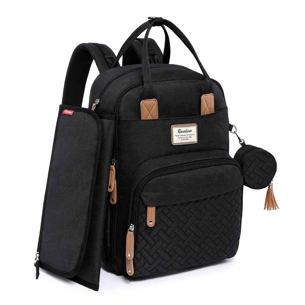 RUVALINO diaper bag backpack foldable changing mat for on-the-go changes