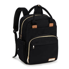 RUVALINO diaper bag backpack front view shows spacious pockets for baby essentials.