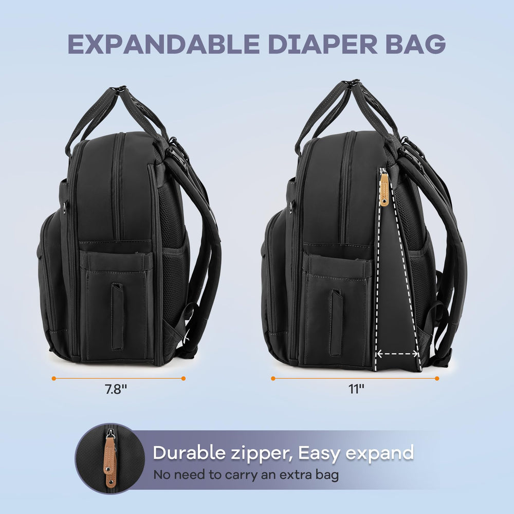 RUVALINO diaper bag backpack insulated bottle pockets keep bottles ready