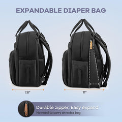 RUVALINO diaper bag backpack insulated bottle pockets keep bottles ready