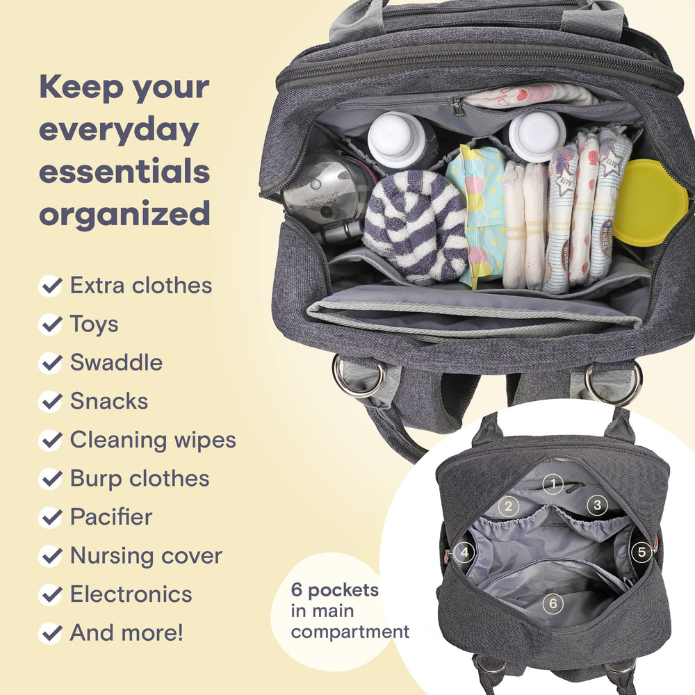 RUVALINO Diaper Bag Backpack padded laptop pocket adds convenient on-the-go organization