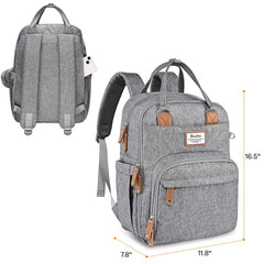 RUVALINO diaper bag backpack mesh pockets visible for fast snacks and toys