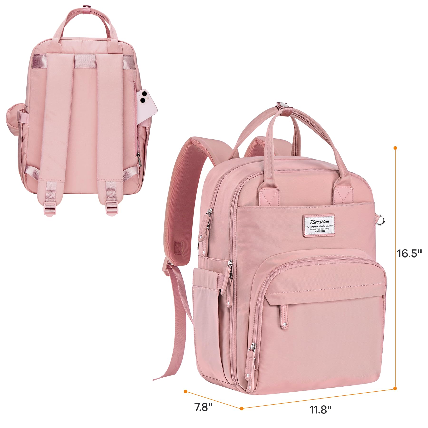 RUVALINO diaper bag backpack open compartments help you stay organized during trips