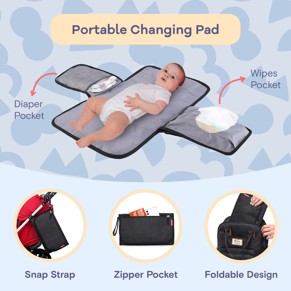 RUVALINO diaper bag backpack detachable pacifier holder for organized outings