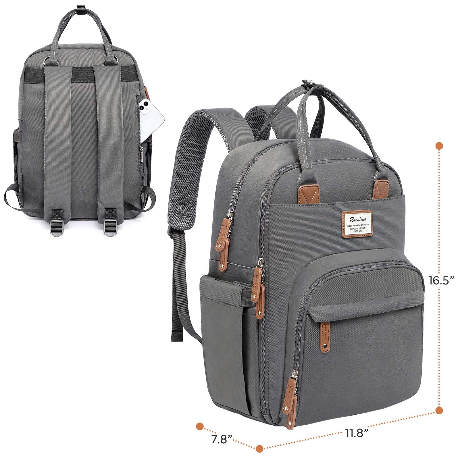 RUVALINO diaper bag backpack 2-year replacement guarantee supports shopper confidence.