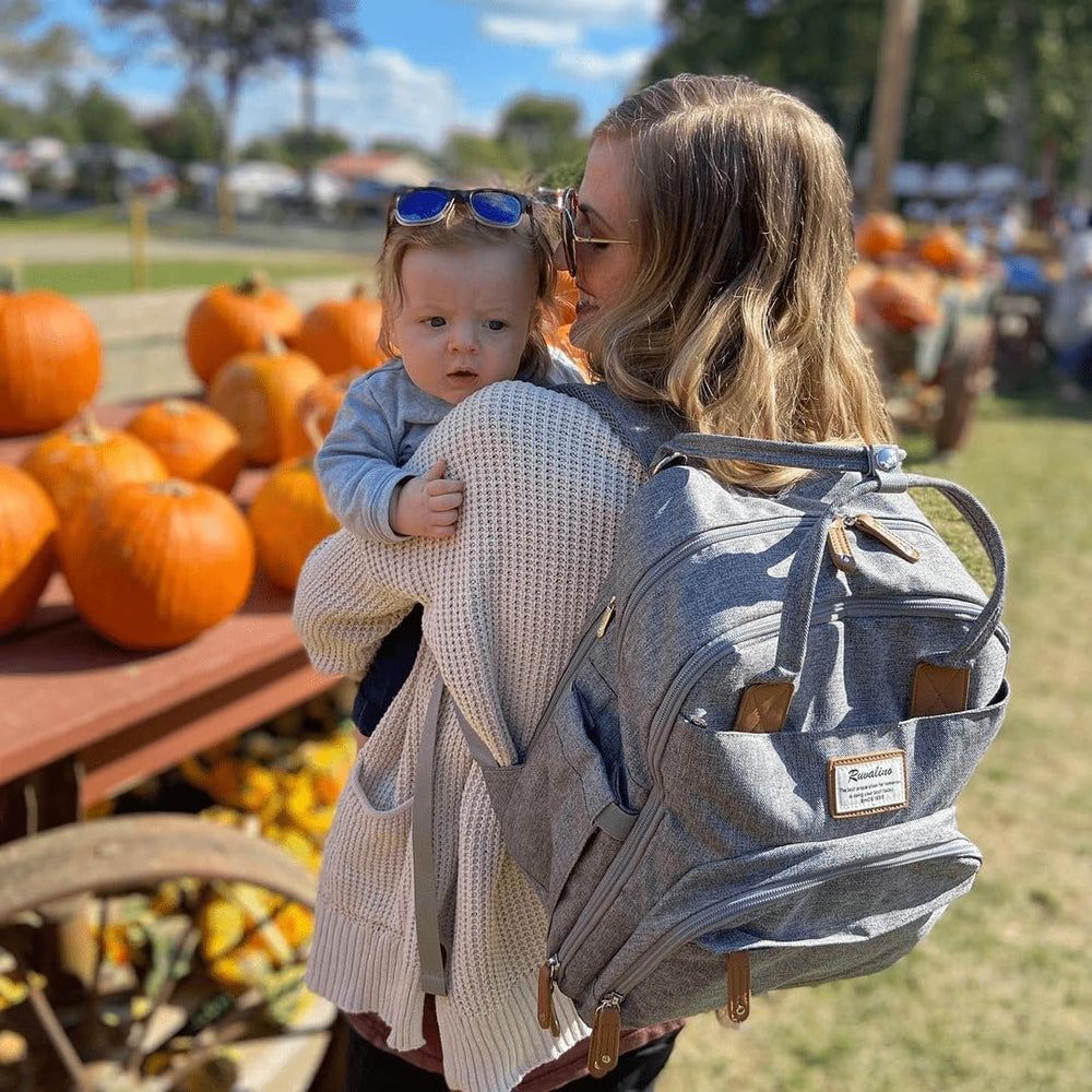 RUVALINO diaper bag backpack waterproof fabric withstands daily life