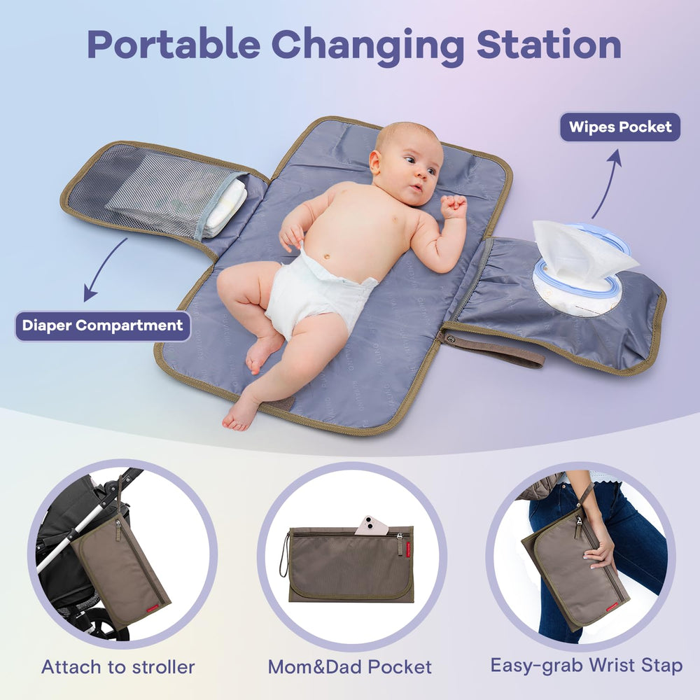 RUVALINO diaper bag backpack waterproof fabric protects belongings in rain