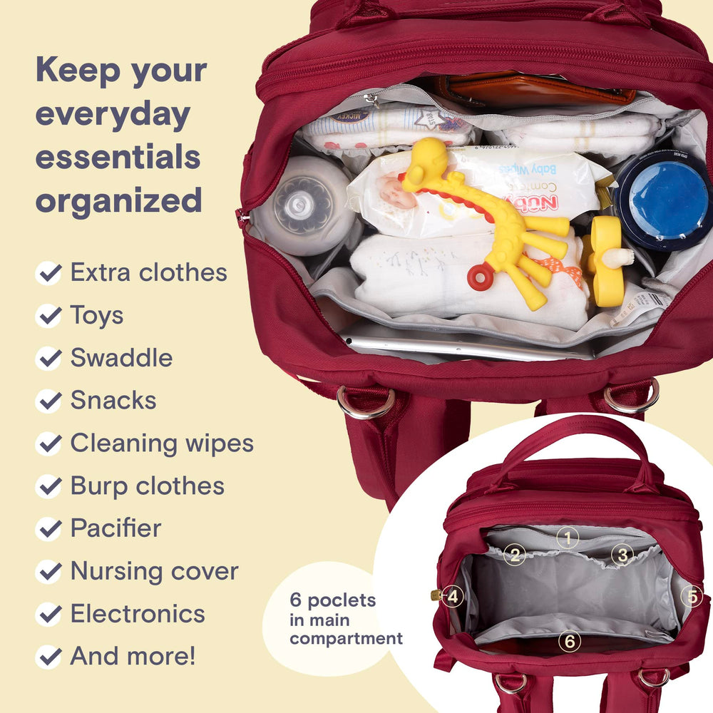 RUVALINO Diaper Bag Backpack includes changing pad for comfortable on-the-go changes.
