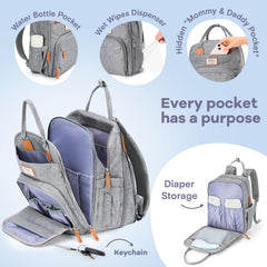 RUVALINO insulated bottle pockets fit wide-neck bottles for on-the-go feeding.