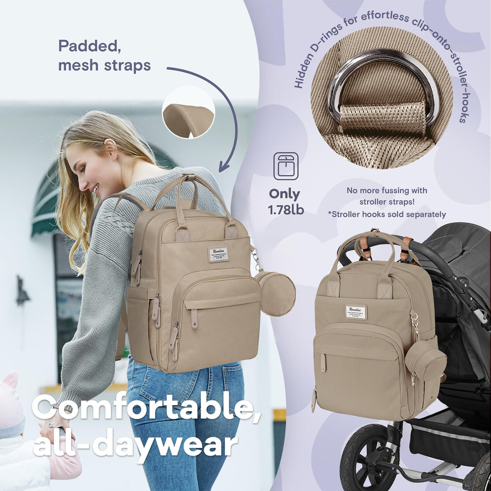 RUVALINO diaper bag pacifier case keeps small items neatly organized.
