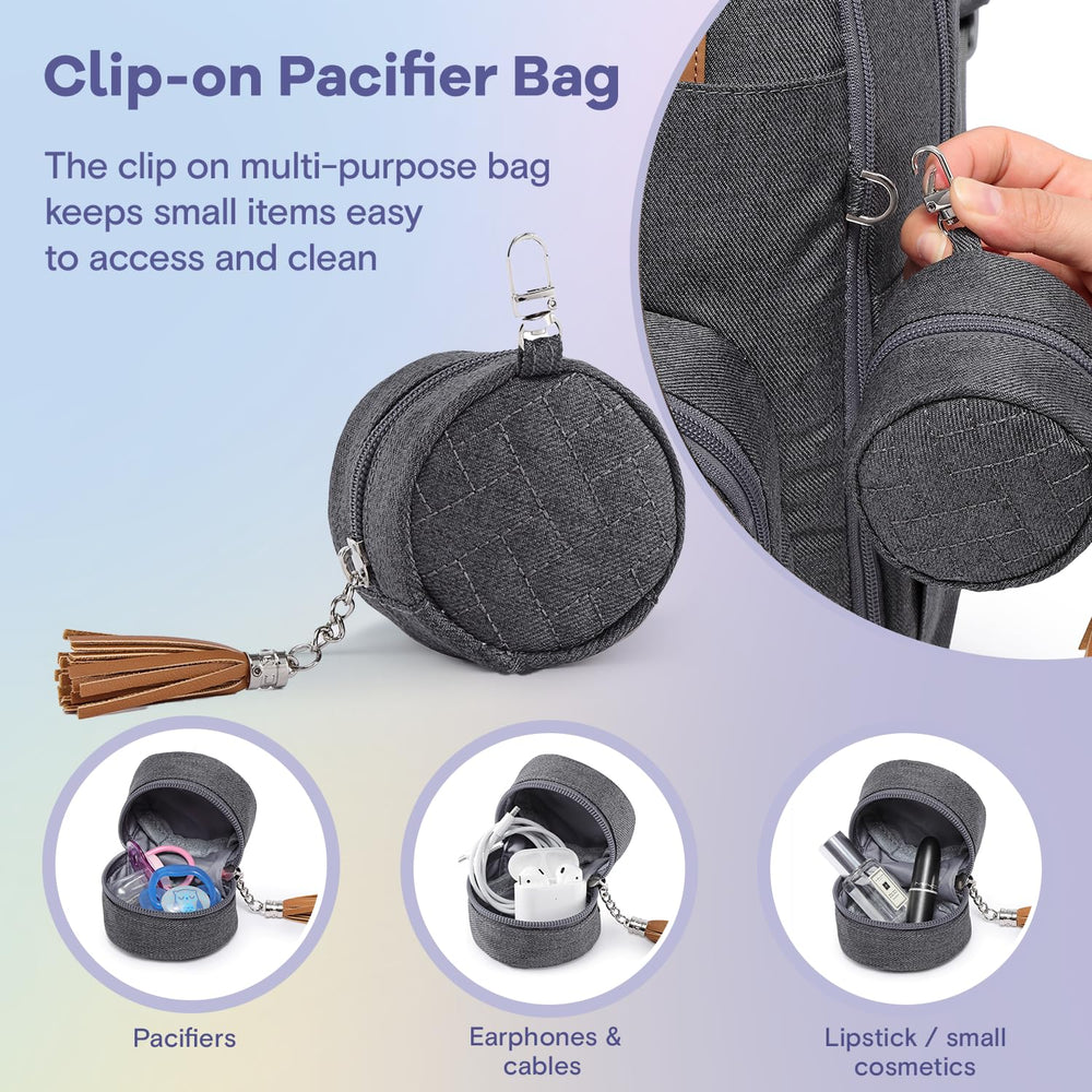 RUVALINO diaper bag versatile carry-on suitable for travel beyond baby years.